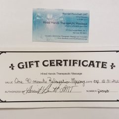 Hired Hands Massage Certificate