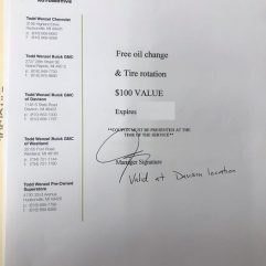 Oil Change & Tire Rotation Gift Cert
