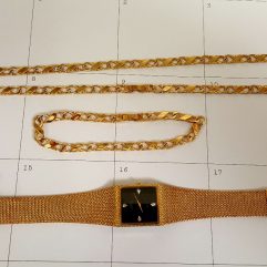 Mens watch with Necklace and Bracelet