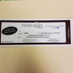 Tiebreaker Gift Certificate
