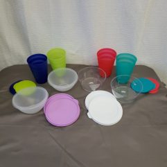 Tupperware cups & bowls