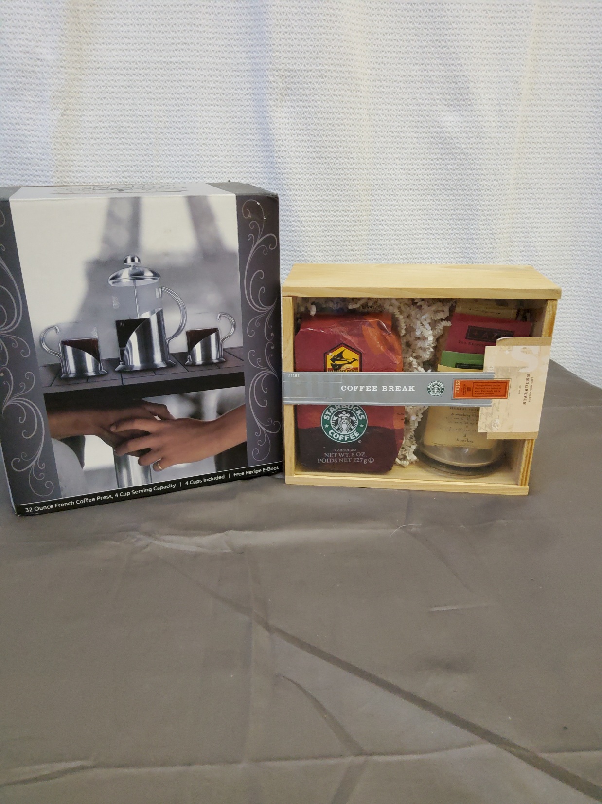 Delux French Press with Starbucks coffee package