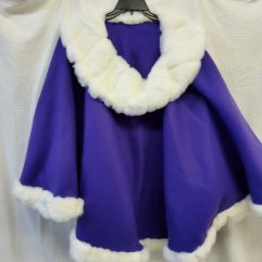 Purple Cape with White Fur Trim