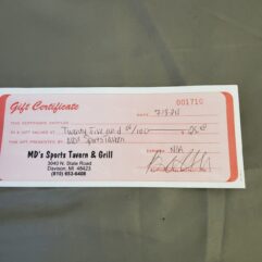MD's Sports Tavern & Grill Gift Certificate