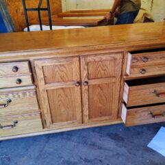 Beautiful All Oak Dresser with Mirror