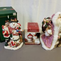 Cedar Creek Collection Snowman with Santa Figure