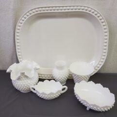 Milk Glass & Platter