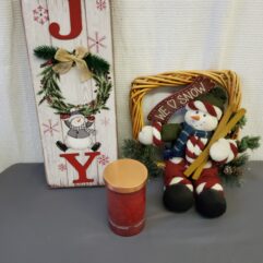 Joy Sign Christmas Decor with Candle