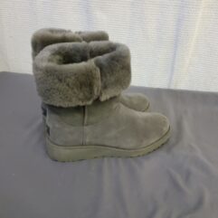 UGG grey fur top boots
