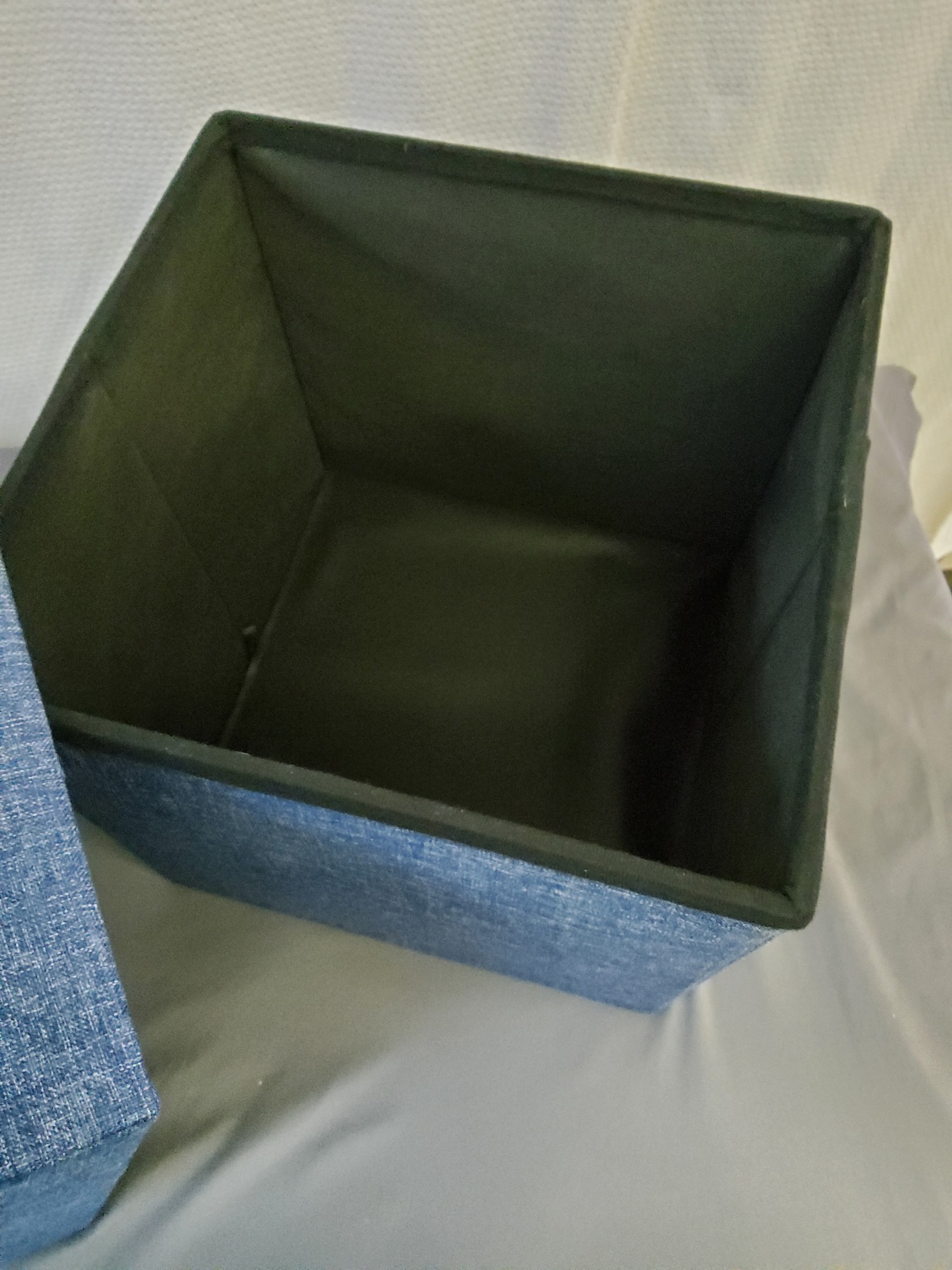 Footstool /Cube Navy Tweed - Image 2